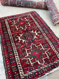 2' x 2'9 Vintage Gharajeh rug #2432 / 2x3 vintage rug - Blue Parakeet Rugs