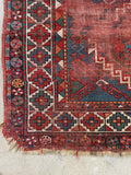 4'6 x 7'6 Antique Worn Kazak Rug #2686 / 5x8 Kazak - Blue Parakeet Rugs