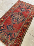 3'5 x 6'3 Antique Persian Kurdish Rug #2682 - Blue Parakeet Rugs