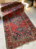 3'5 x 6'3 Antique Persian Kurdish Rug #2682 - Blue Parakeet Rugs