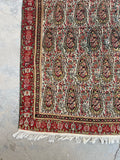 4'1 x 5'10 Antique Persian Senneh rug #2588 / 4x6 Vintage rug - Blue Parakeet Rugs