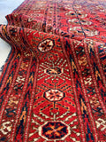 3’10 X 5’10 Antique Turkoman Rug #1833 / Small Vintage Rug / 4x6 Vintage Rug - Blue Parakeet Rugs