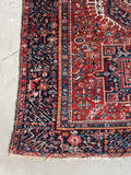 4'8 x 6'3 Antique Persian Heriz Rug #2691ML / 5x6 Heriz rug - Blue Parakeet Rugs