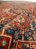 4'8 x 6'3 Antique Persian Heriz Rug #2691ML / 5x6 Heriz rug - Blue Parakeet Rugs