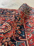 4'8 x 6'3 Antique Persian Heriz Rug #2691ML / 5x6 Heriz rug - Blue Parakeet Rugs