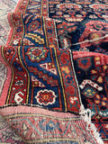 3'5 x 6'2 Antique village rug #1992 / 3x6 Vintage Rug - Blue Parakeet Rugs