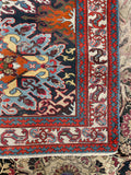 3'10 x 5' Antique Eagle Kazak rug #2014 / 4x5 Vintage Rug - Blue Parakeet Rugs