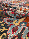 3'10 x 5' Antique Eagle Kazak rug #2014 / 4x5 Vintage Rug - Blue Parakeet Rugs