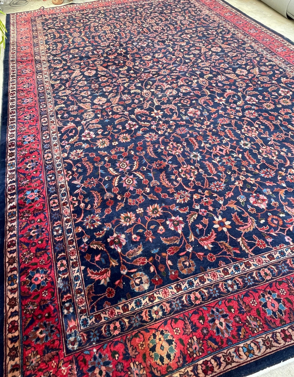 52×141 \"幸せの青い鳥\" ViNTAGE TURKiSH RUG Vintage Turkish Rug 