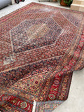 9'9 x 14'9 Antique oversize rug #2025 / 10x15 Vintage Rug - Blue Parakeet Rugs