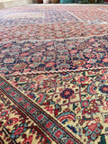 9'9 x 14'9 Antique oversize rug #2025 / 10x15 Vintage Rug - Blue Parakeet Rugs