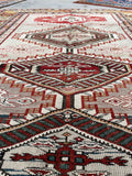 4'3 x 6' Antique Caucasian rug #2028 / 4x6 Vintage Rug - Blue Parakeet Rugs