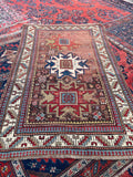 4’5 x 7’ Antique Kazak rug #2556ML - Blue Parakeet Rugs