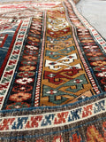 4'3 x 6' Antique Caucasian rug #2028 / 4x6 Vintage Rug - Blue Parakeet Rugs