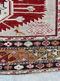 4'3 x 6' Antique Caucasian rug #2028 / 4x6 Vintage Rug - Blue Parakeet Rugs