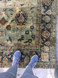 8'3 x 11' Antique Tabriz Rug / Large Antique Rug / Large vintage rug - Blue Parakeet Rugs
