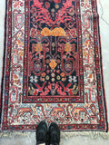 3'4 x 15'8 Antique 1940s tribal Runner (#823) - Blue Parakeet Rugs