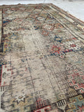 2’4 x 5’5 Worn Antique Caucasus rug #1813ML / 2x5 Vintage Rug - Blue Parakeet Rugs