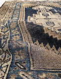 3’6 x 5’ Kurdish Antique Rug - Blue Parakeet Rugs