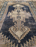 3’6 x 5’ Kurdish Antique Rug - Blue Parakeet Rugs
