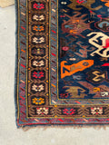 4’’4 x 6’1 Antique Caucasian Kuba Rug #2550 - Blue Parakeet Rugs