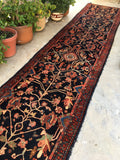 3’3 x 19’9 Indigo Blue Antique Bakhtiari Runner (#833) - Blue Parakeet Rugs