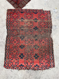 2’9 x 3’5 Star Afghani scatter rug #2474 / small vintage Rug - Blue Parakeet Rugs