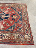 8' x 11’4 Late 19th Century Serapi #2403/ Large Oriental Rug - Blue Parakeet Rugs