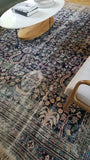 10' x12' Antique 1880's Persian Mashhad Rug - Blue Parakeet Rugs