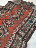 3’7 x 6’4 Antique Kazak Rug (#1289) - Blue Parakeet Rugs