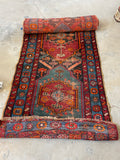 3'1 x 13'10 Antique Persian Runner #681 / 3x14 Vintage Runner