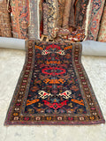 4’’4 x 6’1 Antique Caucasian Kuba Rug #2550 - Blue Parakeet Rugs