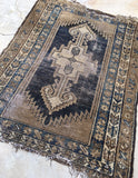 3’6 x 5’ Kurdish Antique Rug - Blue Parakeet Rugs