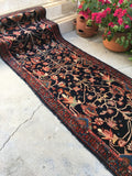 3’3 x 19’9 Indigo Blue Antique Bakhtiari Runner (#833) - Blue Parakeet Rugs