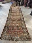 Long Vintage Persian Runner / 3’6 x 13’6 Runner #4104