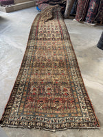 Long Vintage Persian Runner / 3’6 x 13’6 Runner #4104