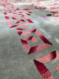 8x10 Art Deco Rug / 1930s Botanical Vintage Rug #4425