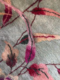 8x10 Art Deco Rug / 1930s Botanical Vintage Rug #4425
