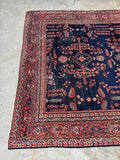 Large Antique Persian Navy Mahal Rug  / 7’7 x 10’  Rug #4382