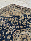 Small Neutral Square Antique Rug / 3’9 x 3’9 Caucasian Rug #4528