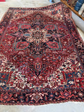 Large Persian Heriz Rug / 8’2 x 11’6 Antique Heriz #4414