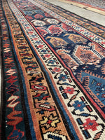 Long Vintage Tribal Rug Runner / 3'1 x 15'8 Antique Caucasian runner #1876