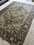 9x12 Persian Heriz Rug / Large Vintage Persian Rug #3637