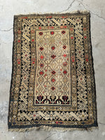 Small Vintage Tribal Rug / 4x5 Vintage rug / 3’7 x 5’2 Antique Caucasian Rug #1650