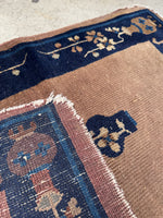 Antique Peking Chinese Rug / 2’ x 2’9 Peking Rug #3724