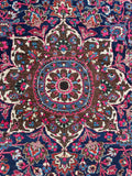 Antique Persian Botanical Fuchsia Rug / 10’5 x 13’11 Mashhad Rug #3846