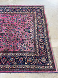 Mauve Pink Persian Mashaad Rug / 7’8 x 10’2 Antique Persian Rug #4003