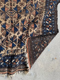 Worn Tribal Scatter Rug / 2’9 x 4’7 Persian Baluch Rug #4394