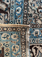 10x13 Ivory and Blue Antique Persian Rug #4284