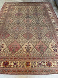 Antique Indian Agra Rug / 10x14 Rug #4577ML